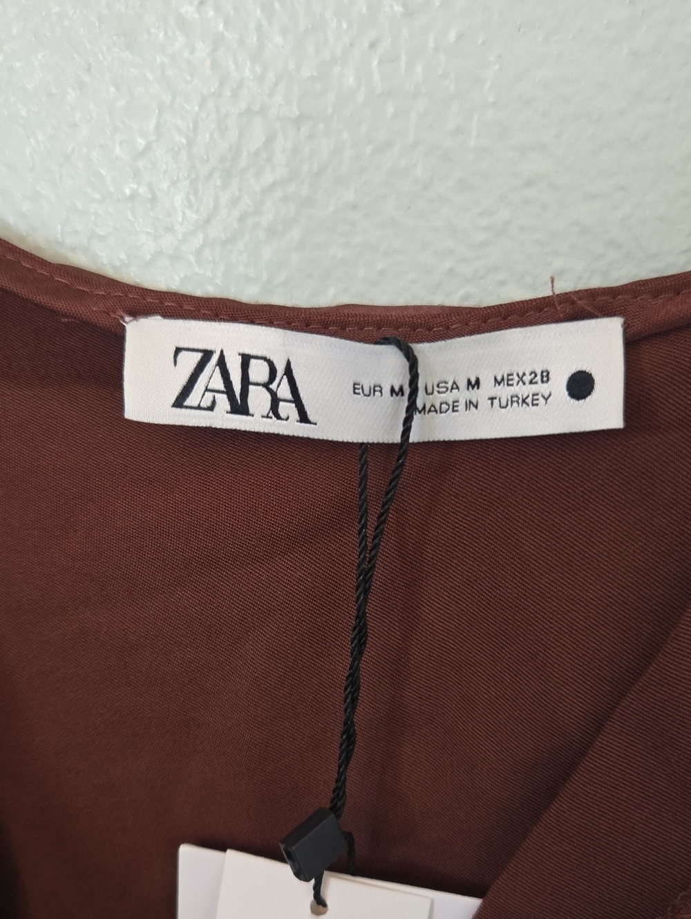 Zara | NWT Brown Satin Slip Dress Size Medium - Picture 7 of 8